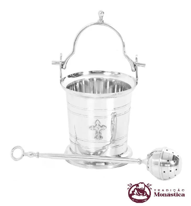Conjunto de Aspersório Litúrgico - Pequeno - Igreja Católica - 1