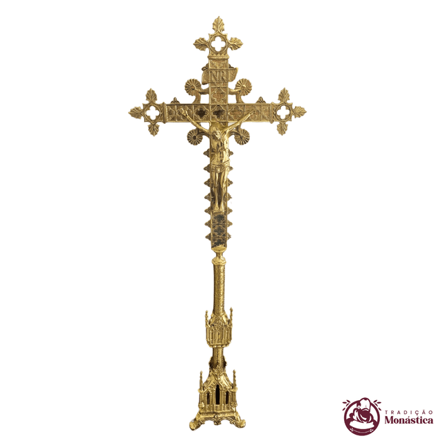 Cruz de Altar - Gótico Pequeno - Bronze Cruz de Altar - Gótico Pequeno - Bronze