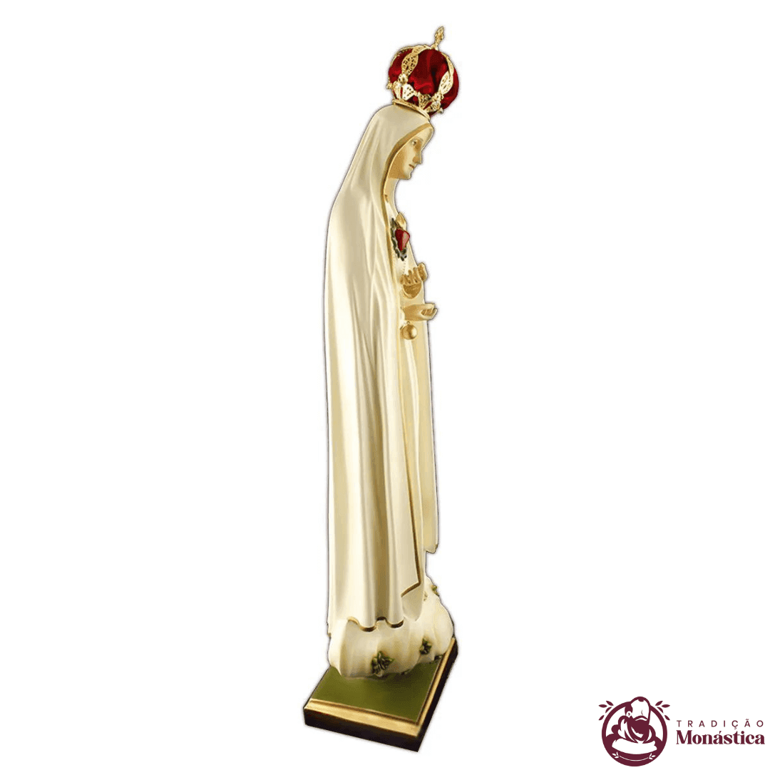 Escultura Nossa Senhora de Fátima Imaculado Coração 70cm - 2