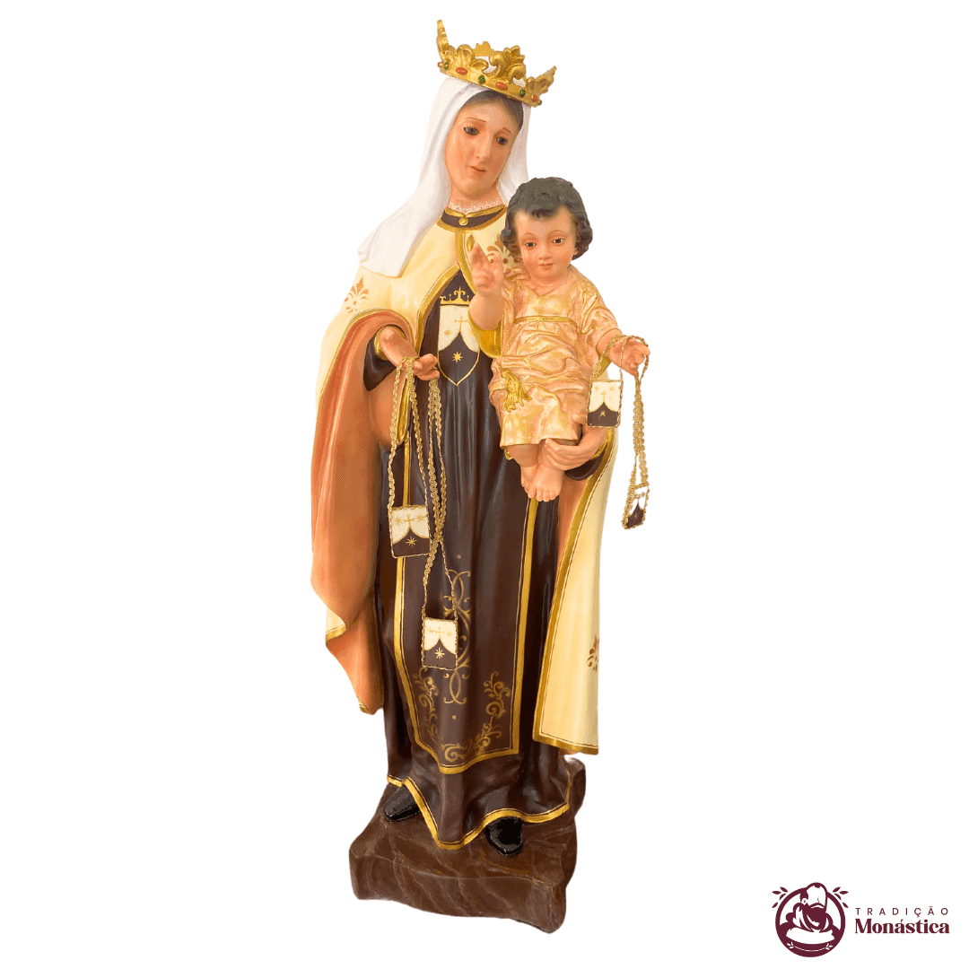 Imagem de Nossa Senhora do Carmo com 80cm - feita em Resina - 1