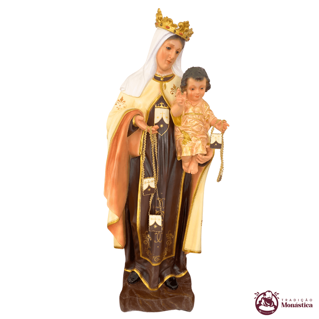 Imagem de Nossa Senhora do Carmo com 80cm - feita em Resina - 2