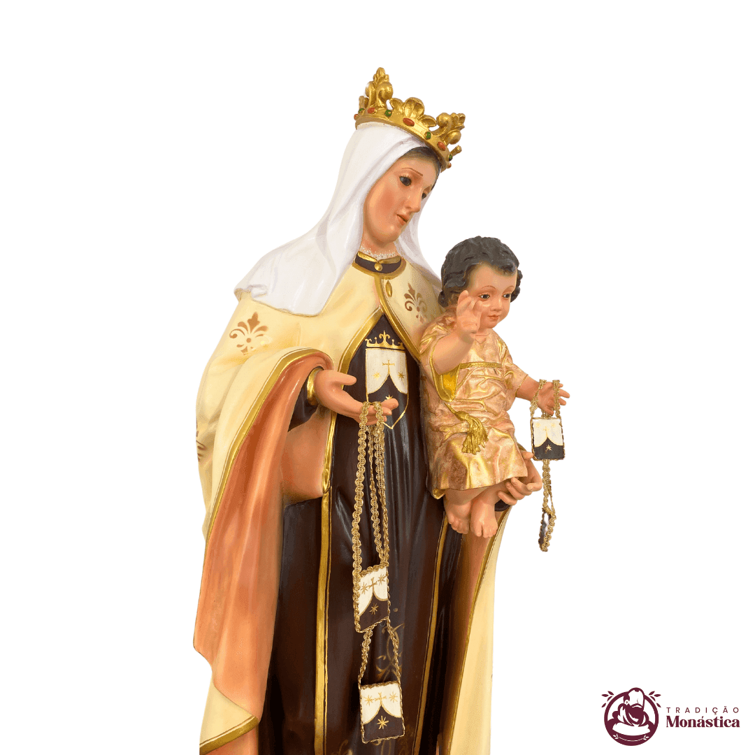 Imagem de Nossa Senhora do Carmo com 80cm - feita em Resina - 4