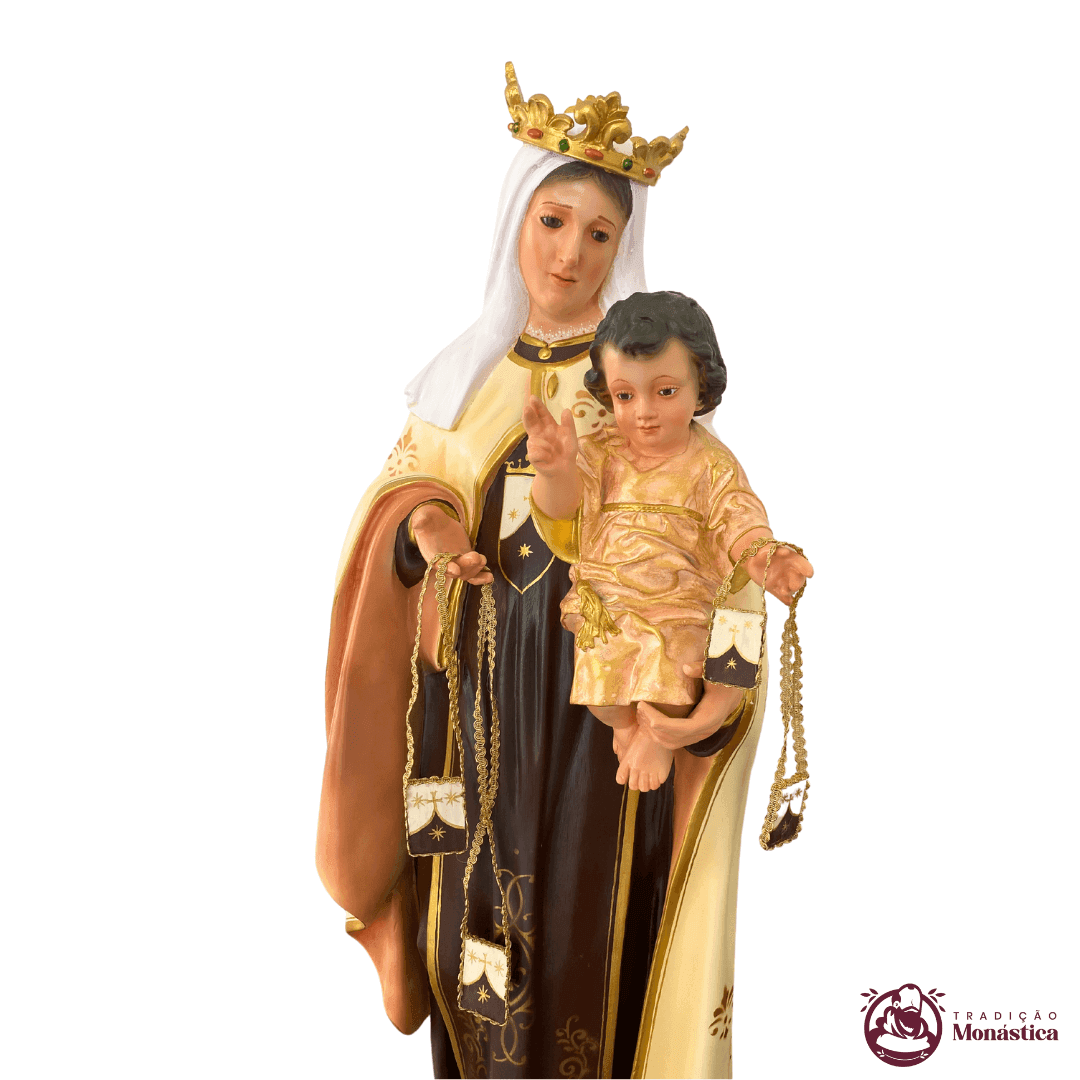 Imagem de Nossa Senhora do Carmo com 80cm - feita em Resina - 3