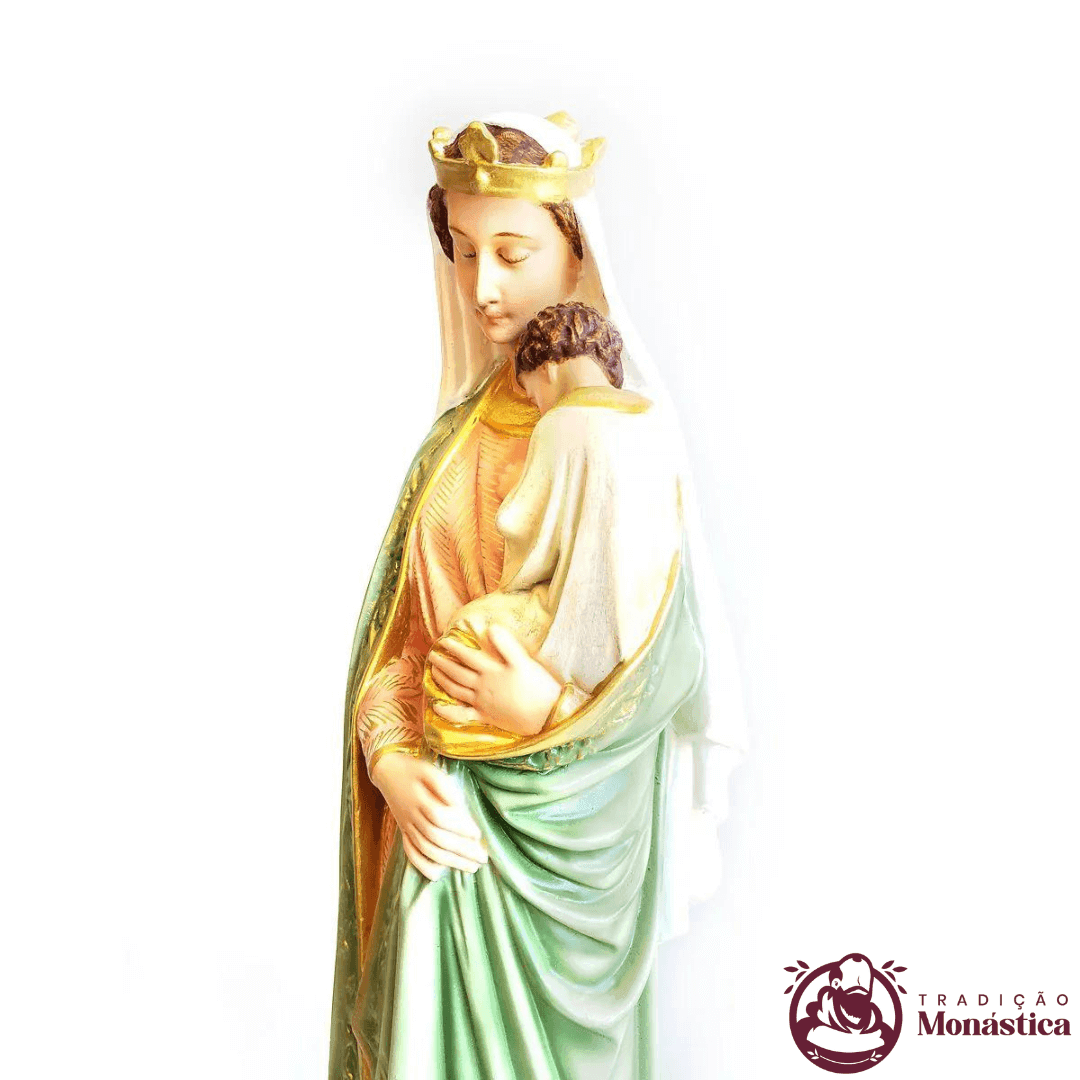 Imagem Escultura Nossa Senhora da Sabedoria Policromada - 40cm - 3