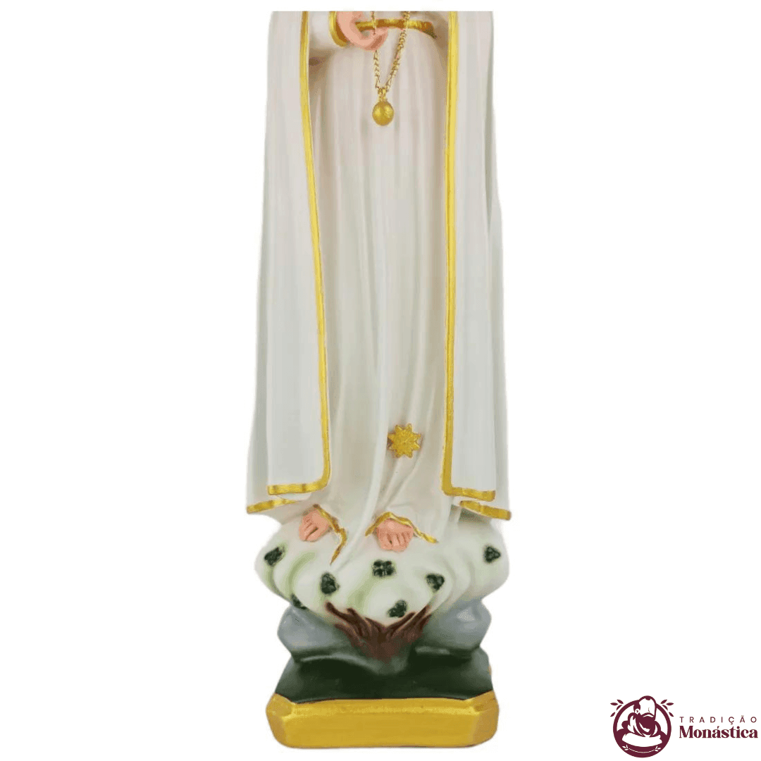 Imagem Escultura Nossa Senhora de Fátima Imaculado Coração 40cm - 6