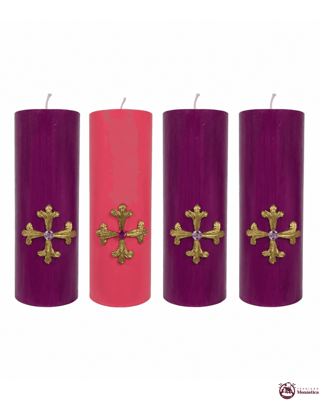 Kit de Velas do Advento Modelo Arabesco - 20x7cm - 2