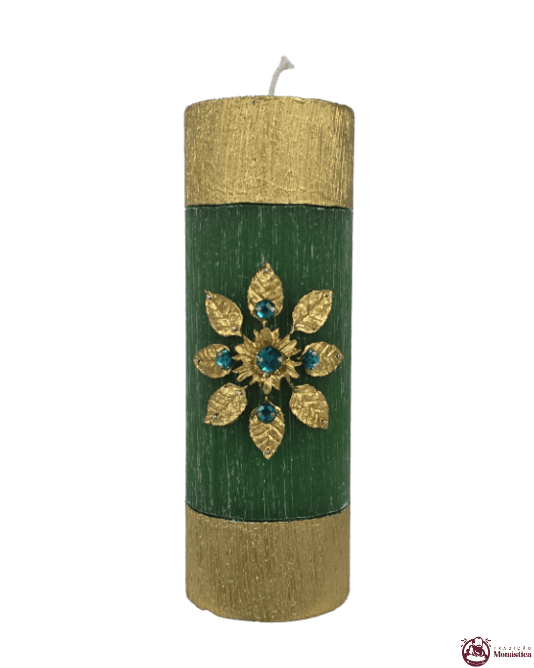 Kit de Velas do Advento com Flor Dourada - 20x7cm - 3