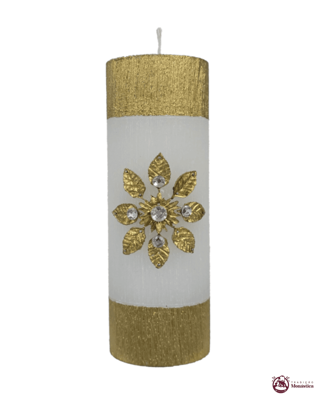 Kit de Velas do Advento com Flor Dourada - 20x7cm - 6