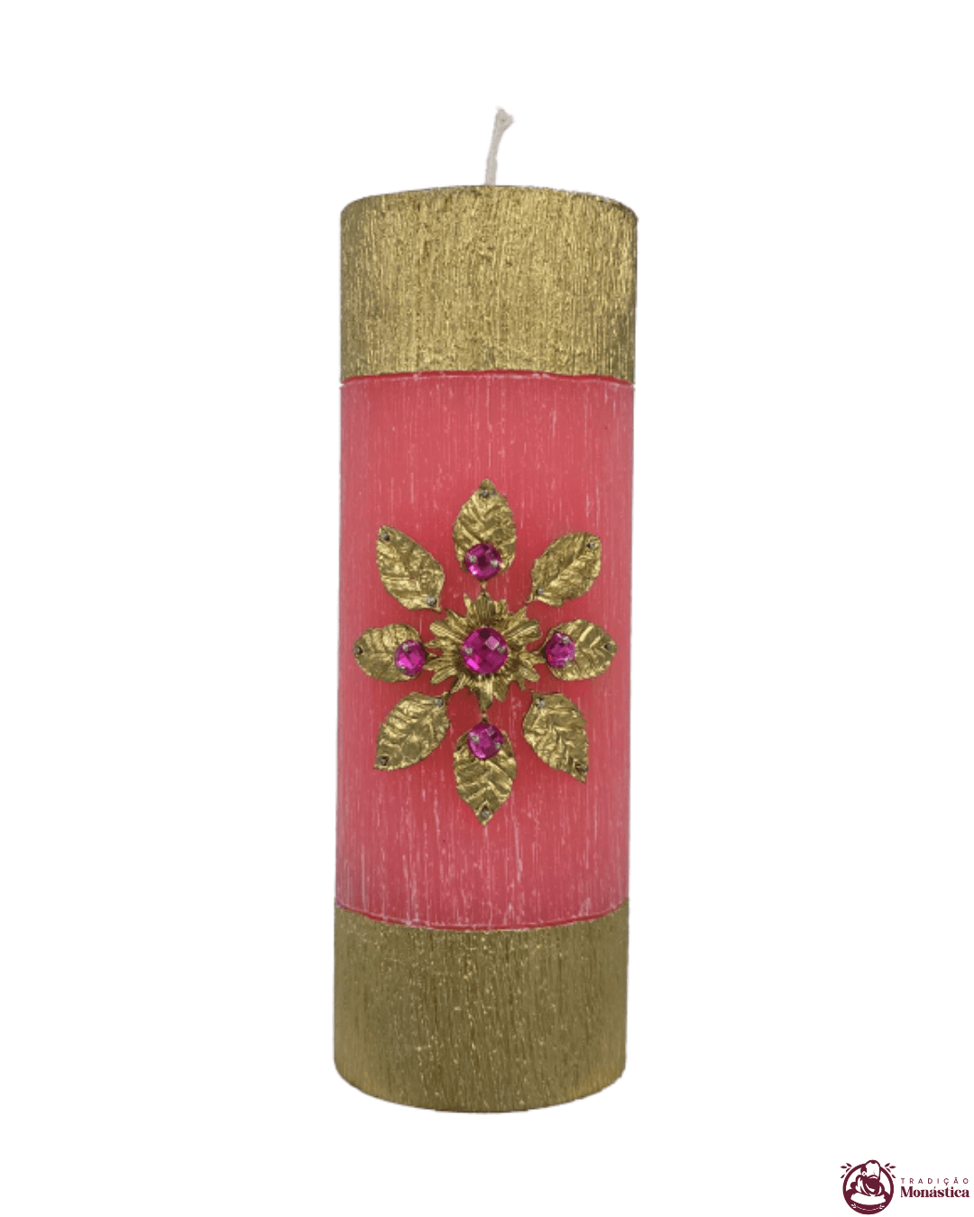 Kit de Velas do Advento com Flor Dourada - 20x7cm - 5