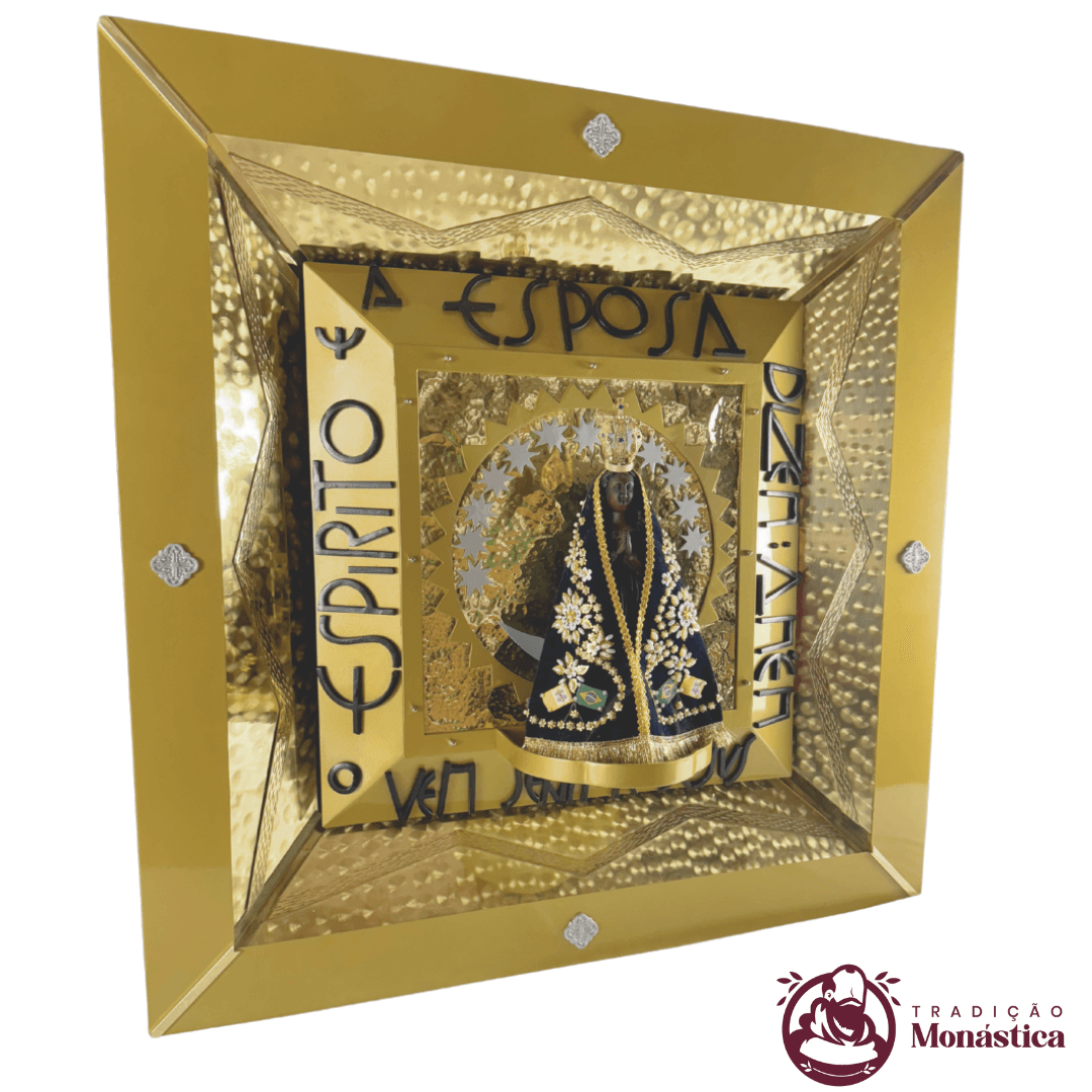 Nicho de Nossa Senhora Aparecida - Para Embutir, feito em Metal - 90 x 90cm - 2