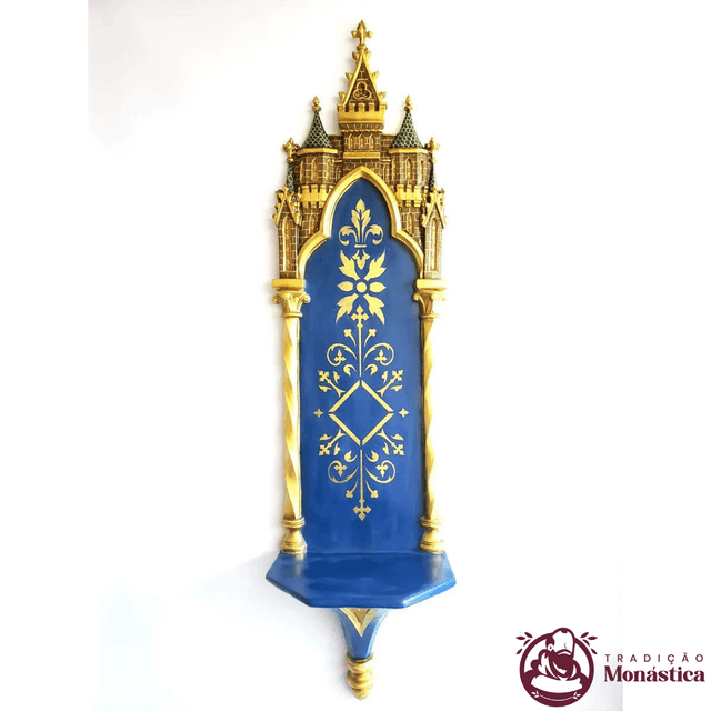 Oratório Peanha Gótica Castelo 90cm Policromada Oratório Peanha Gótica Castelo 90cm Policromada