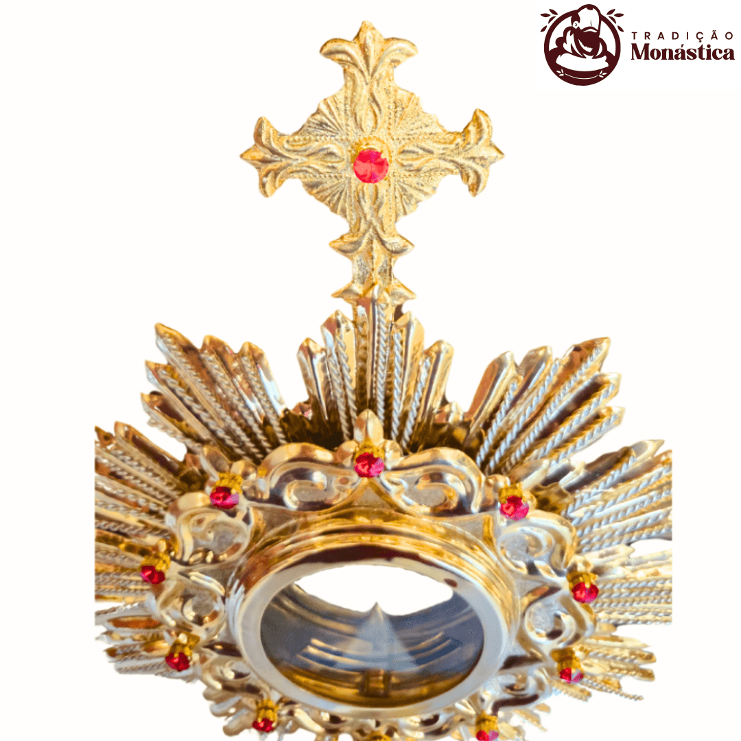 Ostensório Cinzelado - Com Banho em Ouro - 4