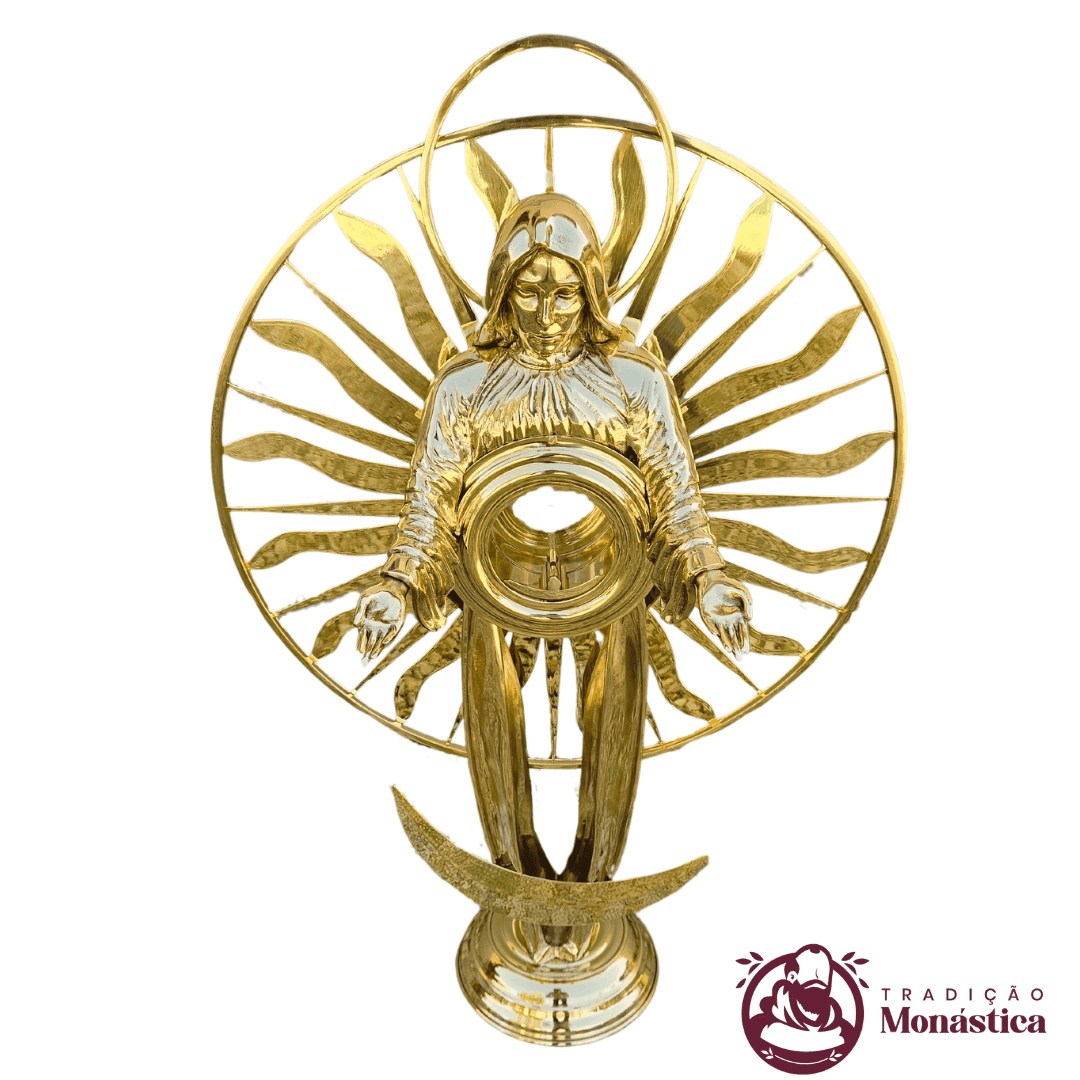 Ostensório Nossa Senhora das Graças - Hóstia de 8cm - Feito em Metal Ostensório Nossa Senhora das Graças - Hóstia de 8cm - Feito em Metal