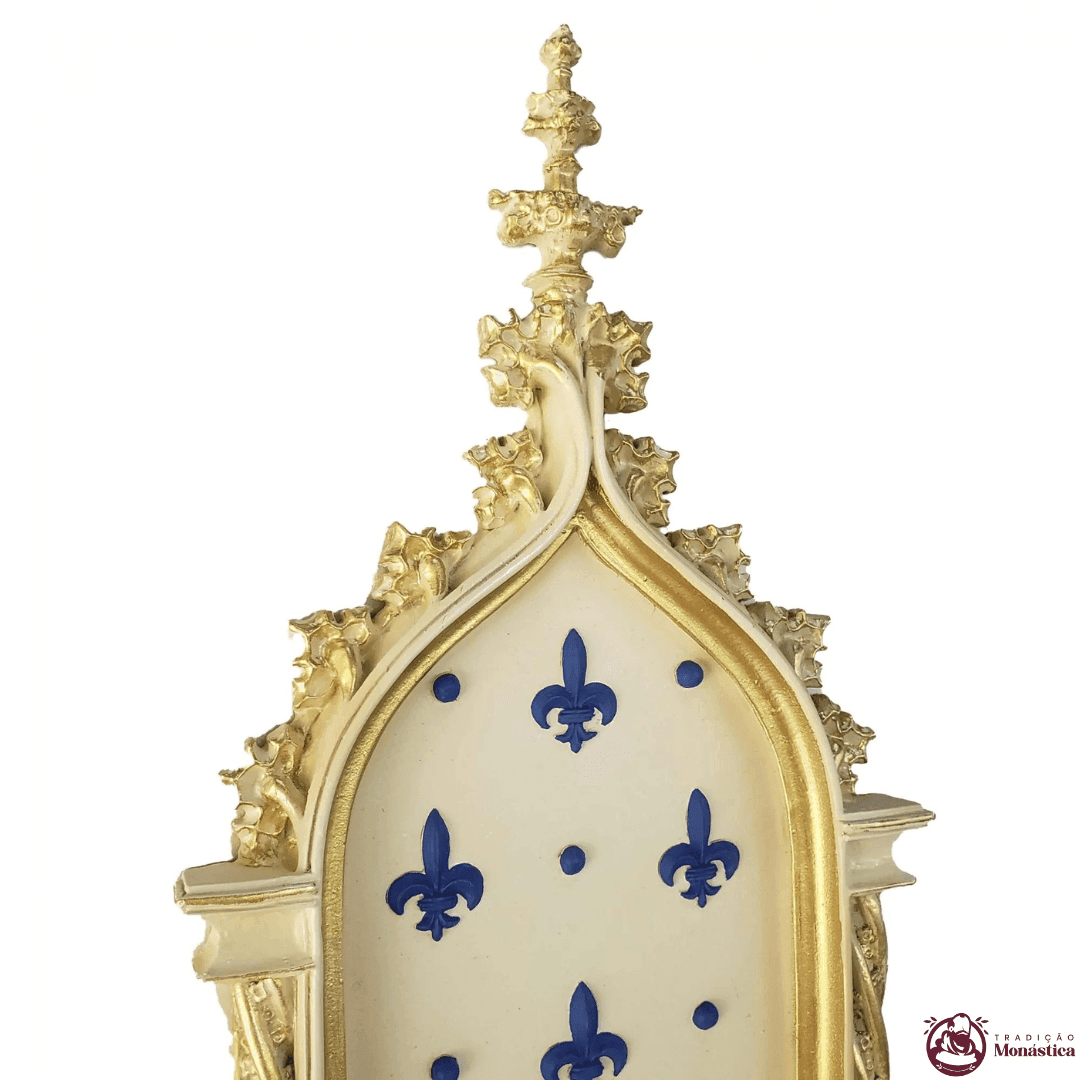 Peanha Oratório 54cm Dourada e Azul - 5