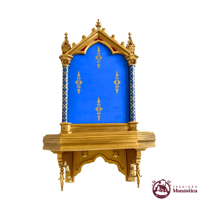 Peanha Oratório Gótico 100cm Azul Peanha Oratório Gótico 100cm Azul