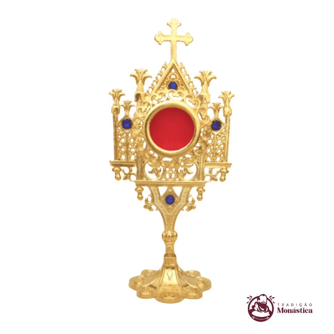 Relicário Pequeno estilo Gótico com Banho de Ouro - 03 - 2