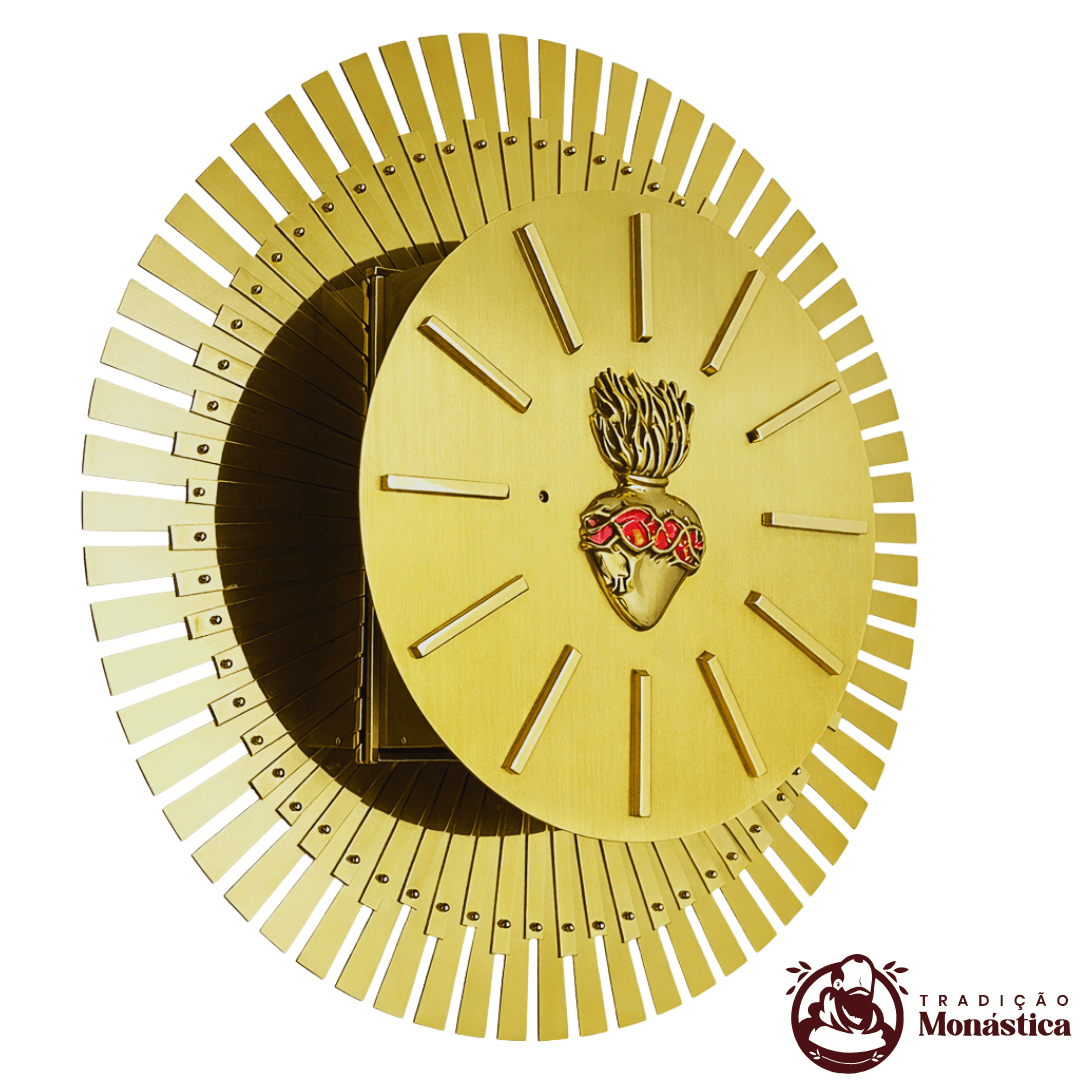 Sacrário Redondo Sagrado Coração com Luz Frontal - Para Embutir - 2