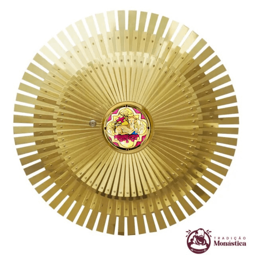 Sacrário Vitral Cordeiro Raiado Redondo com Luz Frontal - para Embutir na Parede Sacrário Vitral Cordeiro Raiado Redondo com Luz Frontal - para Embutir na Parede