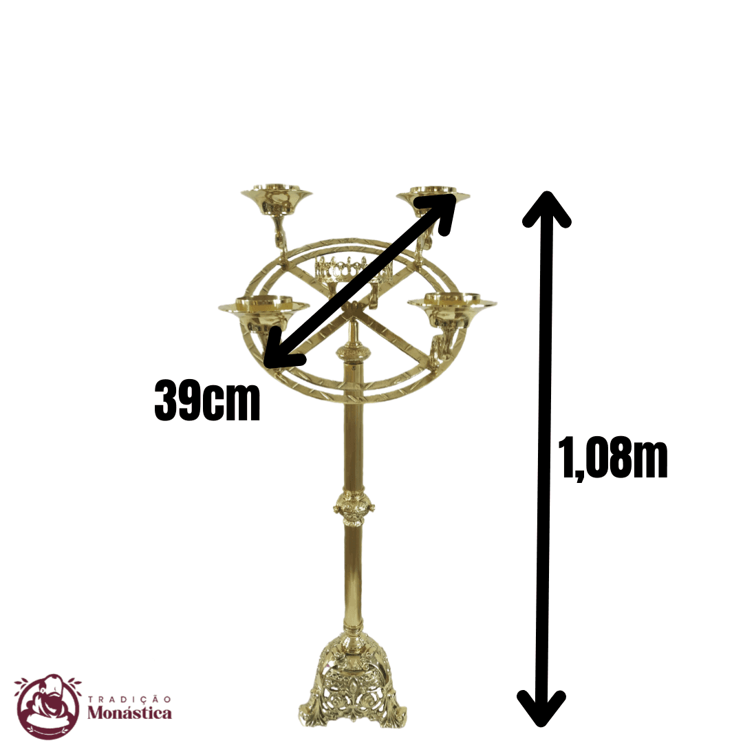 Castiçal Coroa Do Advento, Círio e Vela De Altar - Pequena - Nossa Senhora - 3 Em 1 - 2