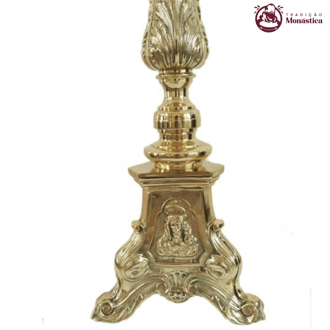 Castiçal Para Círio e Vela De Altar - Jesus, Maria e José - 3