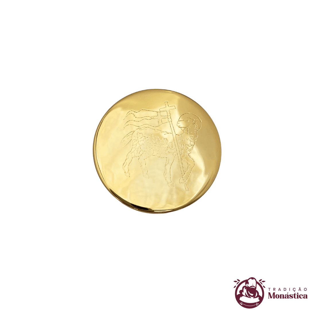 Teca para Hóstia de 7cm - Banhada em Ouro - 2