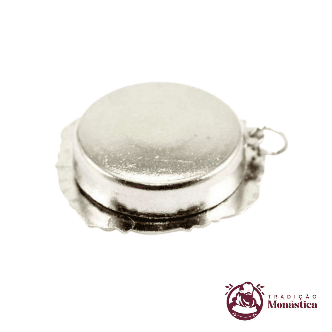 Teca para Relíquia de Santos Niquelada Prata -TE02 - 4