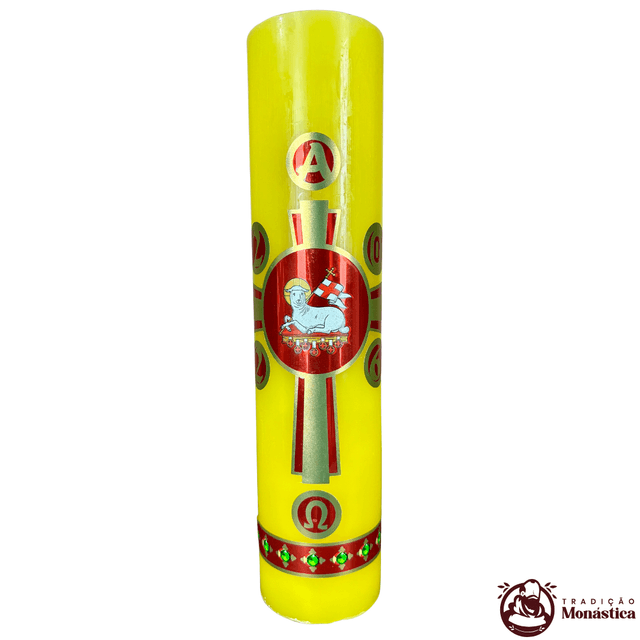 Vela Círio Pascal - Adesivo Cordeiro - 30cm Vela Círio Pascal - Adesivo Cordeiro - 30cm