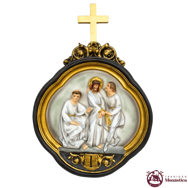 Via Sacra Feita em Resina com 15 Estações - Branco Via Sacra Feita em Resina com 15 Estações - Branco