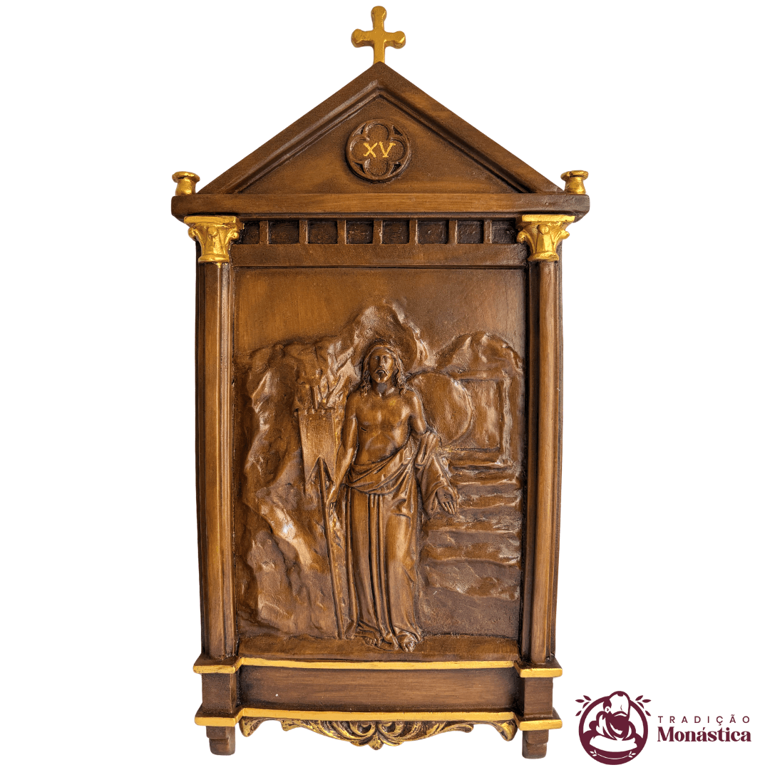 Via Sacra feita em Resina com 15 Estações - Madeira Romana - 15