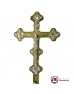 Conjunto de Castiçal de Vela Com Cruz Para Altar - Bronze - 3 Peças - Igreja