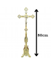Cruz De Altar Dourada - Estilo Gótico - Feita Em Bronze