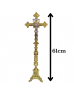 Conjunto de Castiçais de Vela e Cruz Para Altar - Base JMJ Grande