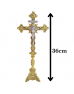 Conjunto De Castiçais de Vela E Cruz Para Altar - Base JMJ Pequeno