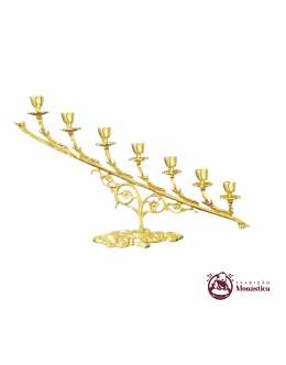 Castiçal/Candelabro 7 Velas - Dourado Feito em Bronze 